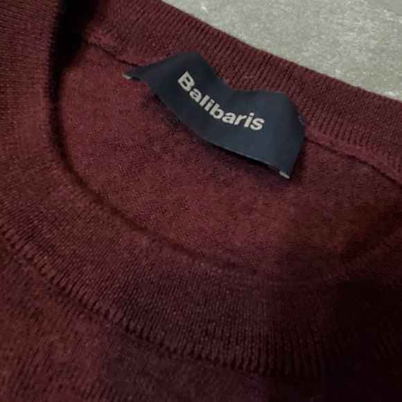Balibaris "Sailor Marine Sweater". Burgundy. 100% merino wool. Men S. - Picture 5 of 12